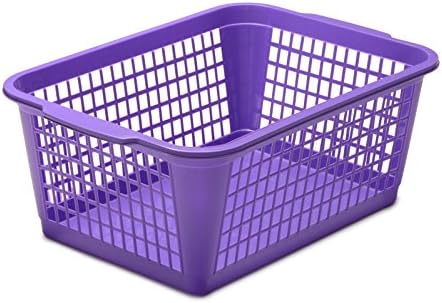 YBM Home Plastic Perforated Storage Basket Bin Office Gaveta, Bandela de bancada de mesa de prateleira Organizador de