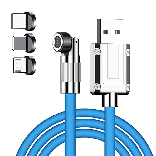 Xnmoa 3 em 1 cabo magnético 120 W Cabo de carga magnética 5,9 pés, compatível com micro USB, tipo C, iproduto e a maioria