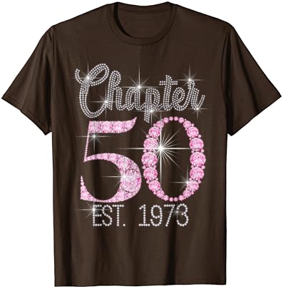 CAPÍTULO 50 EST 1973 T-shirt do 50º aniversário da camiseta para mulheres