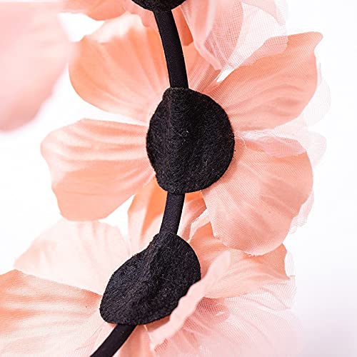 3 PCs Baby Girl Girl Artificial Flower Heads Pictures Recém -nascidos Bandas da cabeça Nylon Elastic Floral Hairbands Adorável