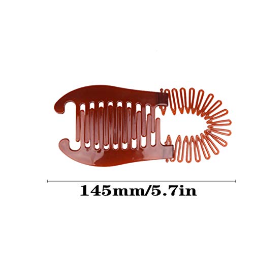 Numblartd 3pcs alongado com intertravamento de cabelos de banana de plástico - mulheres dois lados penteados pentes de cavalo cilindro de cabelo acessórios de cabelo para suporte