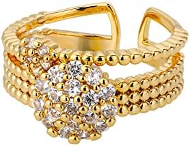 Oyalma Zircon Circle Open Rings for Women Crystal Gold Deding Charme Anel Ajuste Ajuste Casamento Valentine Jóias-89974