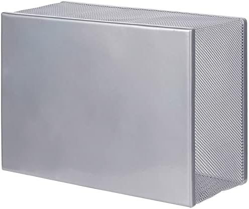 Mygift Silver Metal Mesh Mesh fornecem organizador de armazenamento Caddy Pen e Lápis Porte com 4 compartimentos