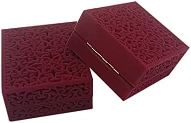 Premium clássico esculpido Floral Pattern Cufflink Box - Presente de clipe de teta para homens presentes, caixa de presente