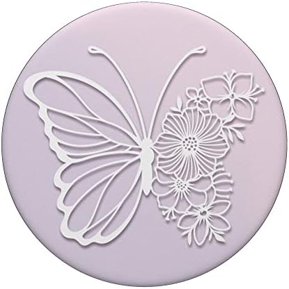 Galaxy S23+Misty Lilac Floral Butterfly for Women Popsockets Swappable PopGrip