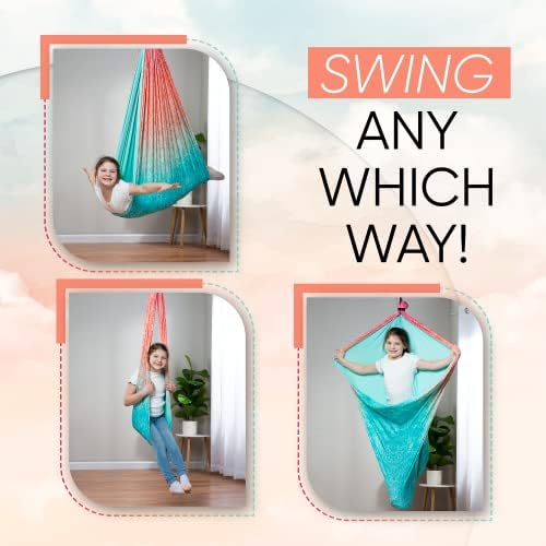 Cuddle amigável Swing sensorial interno para crianças ou ao ar livre-camada dupla e 360 ​​° Girão, calmante terapia de compressão