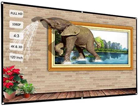 Llamn 120 polegadas Projector Screen 4: 3 Home Teatro dobrável White portátil 3D Home Theater Montado