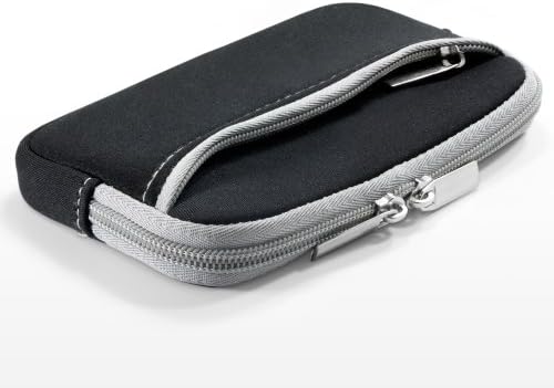 Caixa de ondas de caixa para ZTE Blade A3Y - Softsuit com bolso, bolsa macia neoprene capa com zíper do bolso para zte lâmina a3y - jato preto com acabamento cinza