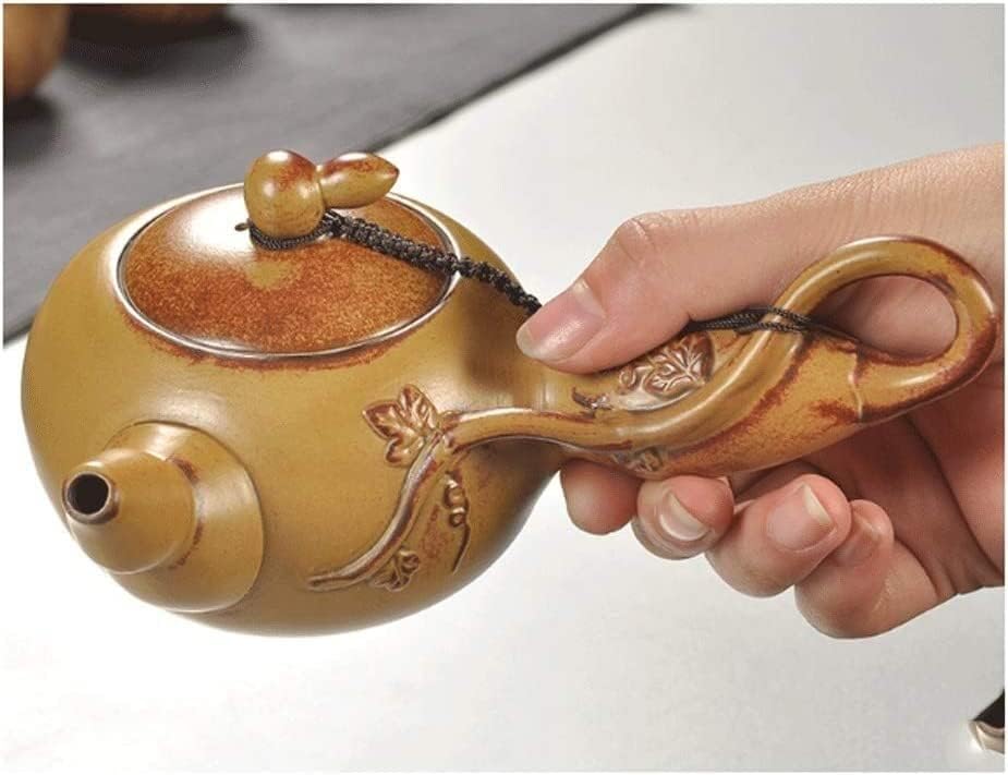 Pote de chá de ervas simples grés doméstica de cabaça lateral alça de cabaça Cerâmica fabricante de chá artesanal com bule