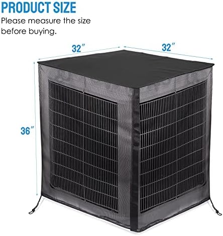 Tampa de ar condicionado de joiish malha completa com parte superior impermeável de 600 d de 600 d, 32 x 32 x 36