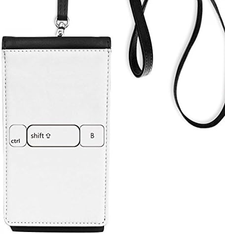 Símbolo do teclado Ctrl Shift B Phone Wallet Bolsa pendurada bolsa móvel bolso preto