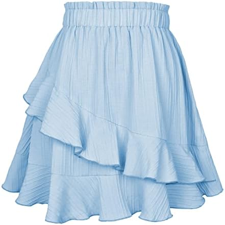 Saia para mulheres conforto cores 2022 roupas chiffon chiffon plissado peplum de alta saia assimétrica modesta 06 06