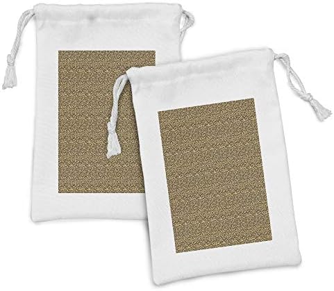 Conjunto de bolsas de tecido de leopardo de Ambesonne de 2, ilustração de manchas de manchas aleatórias com estampa contínua de