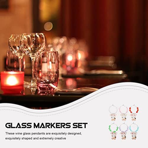 Decorações de casamento férias de vinho de vidro de vidro Charms: Páscoa fofa de coelho Tags de vidro Partem de vinhos Festa de