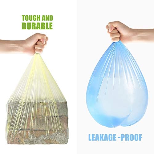 8 galões 330 contagem de sacos de lixo fortes sacos de lixo por teivio, lixo de banheiro lata de lata, sacos de plástico
