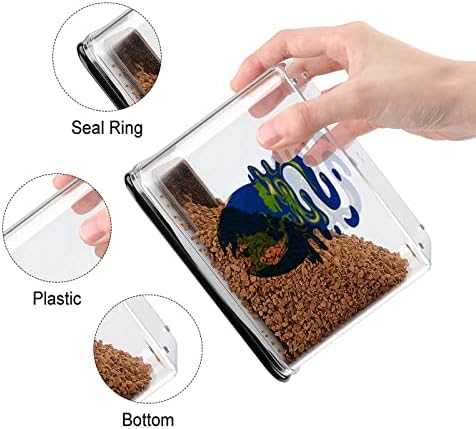Merreter a caixa de armazenamento de plástico da terra recipientes de armazenamento de alimentos com tampas de arroz balde selado