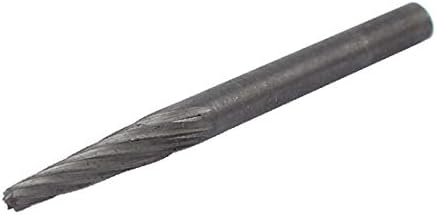 X-Dree Brive Brill Brive 3mm Cabeça de tungstênio Carboneto de corte único File rotativo em forma de cone (haste de