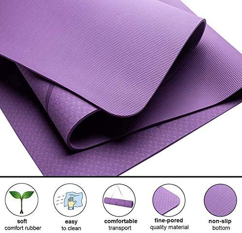 Tapetes de ioga anti-deslizamento premium, tapete de ioga ecológica de dupla cor de cor grossa de 7 mm, exercícios e tapete de treino
