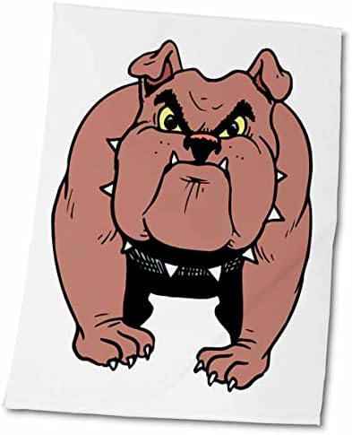 3drose Florene Childrens Art II - Bulldog de desenho animado fofo - toalhas