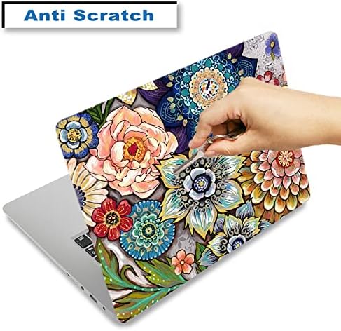 Decalque de adesivo de pele de laptop, 12 13 13.3 14 15 15,4 15,6 polegadas laptop vinil capa de capa de arte notebook PC, removível a água decorativa e resfriado colorido flor