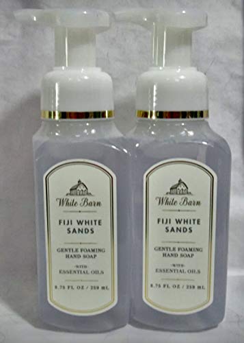 Bath and Body Works Fiji White Sands Soop, 8,75 onças, pacote de 2 areia branca, orquídea de baunilha e sabor suave