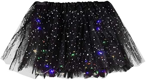 Saias midi para mulheres saia Princesa bulbo plissou as lantejoulas de estrela com saia de malha de saia de tule led