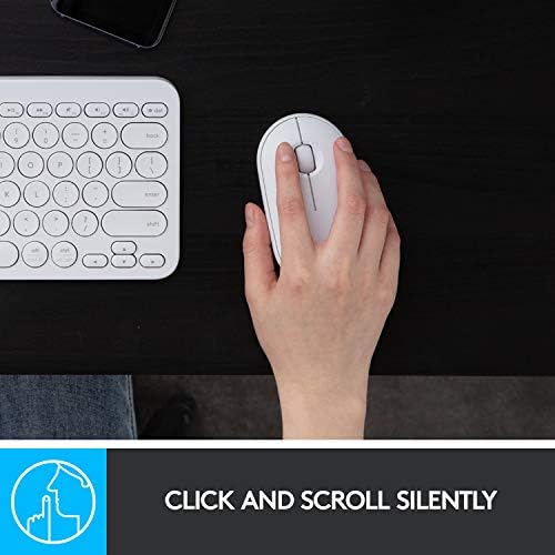 Mouse sem fio Logitech Pebble, Bluetooth ou 2,4 GHz com mini -receptor USB, mouse silencioso e fino com clique calmo para