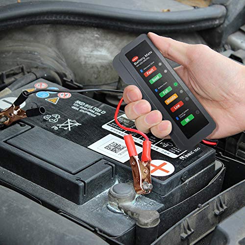 Testador de bateria de carros de 12V e testador de alternador, indicador de testador de carga automotiva, verificação