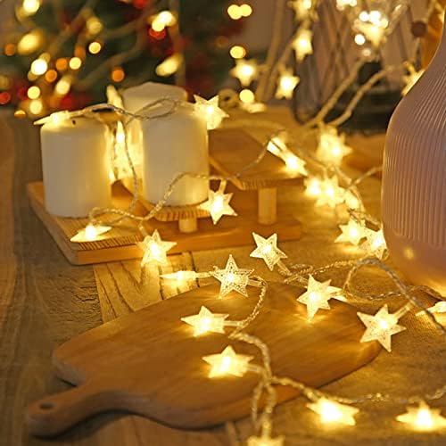 Bonlux Star String Lights Bather operado 32,8 pés 100 Luzes de cordas de fada LED, luzes de estrela de Natal à prova d'água com bateria para o quarto, decorações de árvores de Natal no quintal externo do ar livre