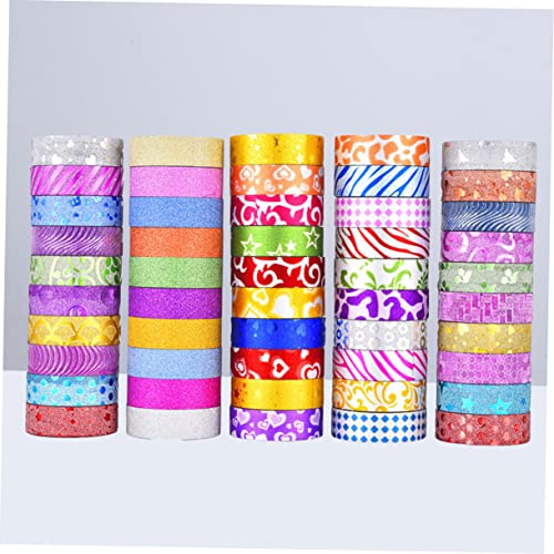 StoBok 50pcs washi fita diy washi fita washi fita adesiva fita adesiva em caixa adesiva de papel de ouro