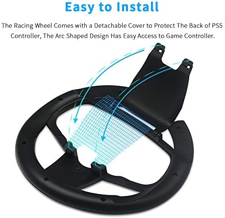 Tutuo Gaming Racing Wheel para PS5 DualSense Controller, Racing Game Controller Acessórios Manuserem alças com capa destacável