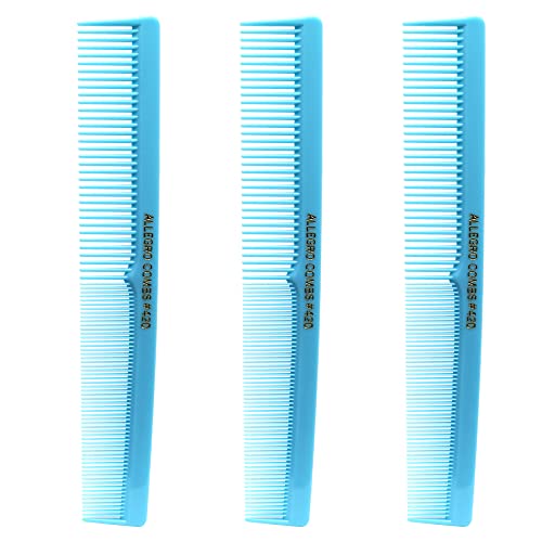 Allegro Combs 420 Barbeiros de cabeleireiro cortando pentes pente de barba bigode masculino mulheres meninos que trançam o cabelo de cabelo EUA 3 pc.