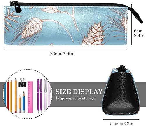 Laiyuhua portátil elegante lápis bolsa de couro pu de caneta compacta zíper bolsa bolsa bolsa cosmética Organizador da bolsa de moeda da bolsa de aveia marinho de aveia marinha