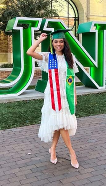 Del Mex Brasil e USA Combo Flag Graduation Sash Stole Country Pride