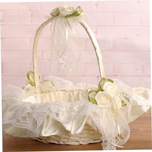Kuyyfds, cesto de casamento cesta de cesta de flores de flores cesto de flor de mama para decoração cesto de casamento, cesta de flores de renda, casamento de flores de flor