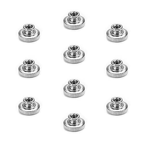 MROMAX Sunrled Thumb Nuts M3 Botões redondos com níquel Bating Flower Silver Silver Tone 10pcs