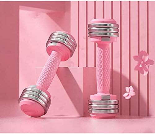 Conjunto rosa de halteres para feminino feminino, haltere ajustável, haltere, haltere conjunto de peso para treinamento de força para levantamento de peso, condicionamento, 2,2lb, 3,3lb, 4,4lb