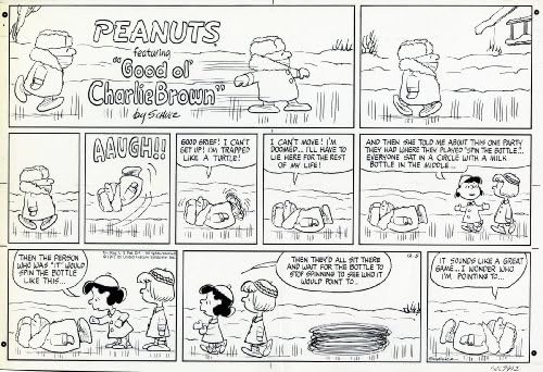 Peanuts Comic Strips de Charles Schulz -Photostat Photostat PhotoStat -5 de dezembro de 1971 -Boa tristeza! Eu não posso me levantar!