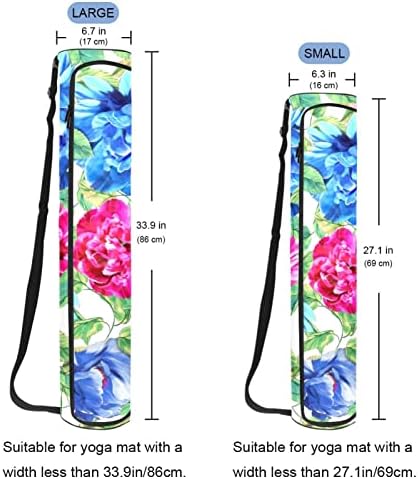 Painted Rose Red Blue Flowers Yoga tape
