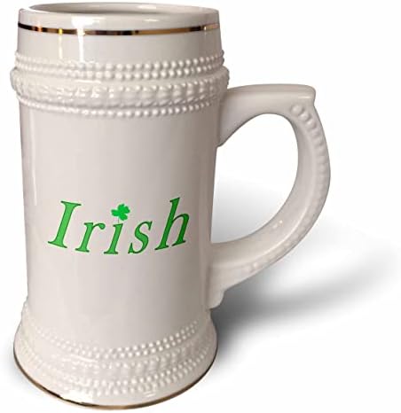 3drose irlandês soletrado com letras verdes minúsculas I está pontilhada. - 22 onças de caneca