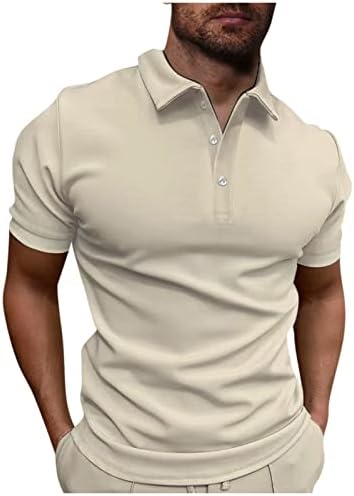Camisas de pólo masculinas, tampo de manga curta elástica de verão masculina masculina