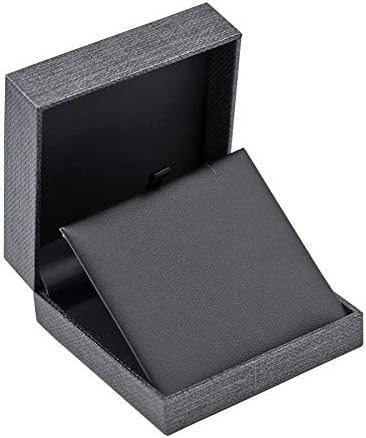 Botebox Premium Pebbled Grey Bracelet Jewelry Box w/Black Faux Leather Insert Top para embalagens, caixas de presente, vitrine