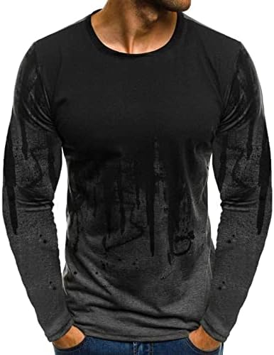 Tops diários masculinos Camiseta estampada de cavalo 3D Camiseta longa Crewneckneck de pullover leve camisetas gráficas casuais casuais