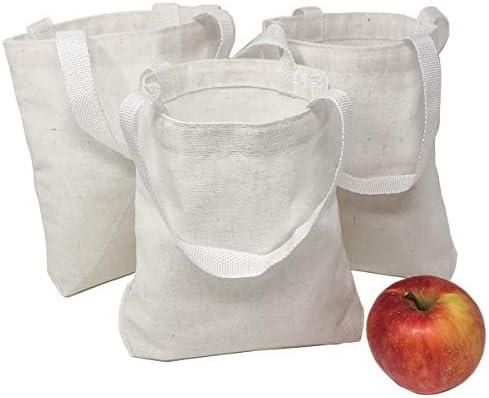 Podzly 12 DIY Blank Mini White Canvas Bags 8 x8 - sacos a granel