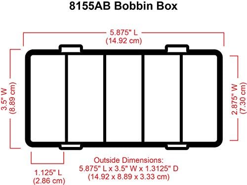 Artbin 8155AB Caixa de Bobina de Luções de Sequência, Organizador da Bobbin de Costura, [1] Caixa de Armazenamento de Plástico, Limpo
