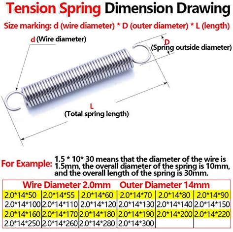 Máquinas de construção industrial tensão Spring S gancho telescópico Spring Pull Spring Spring Pull Back Fio Mola Diâmetro