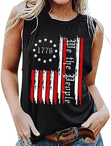 4 de julho Camisas Tampo Tampo para Women USA Flag de verão Casual casual camiseta patriótica estrelas listras tampas de fitness tampas