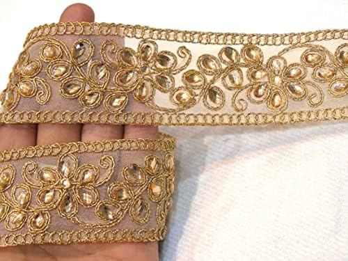 Strala Golden Color Cadares para vestidos, sarees, lehenga, ternos, bolsas, decorações, bordas, artesanato e decoração de