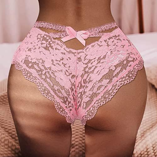 Roupa íntima sexy de calcinha de renda para mulheres Stretch V-Back Criss Cross Bikini Panties Viária TRAVER HOLO TRABALHO