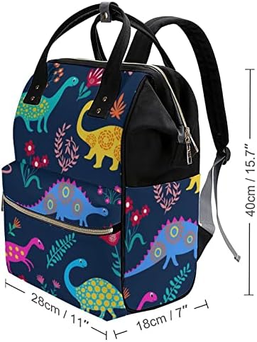 Funnystar fofo Brontosaurus Padrão de fraldas estampadas Bolsa de fraldas Bagpack Bolsas de viagem à prova d'água para mamãe e papai